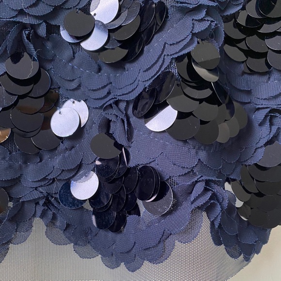 2/$20 Zara sequin and lace navy blue crop top - Picture 7 of 9